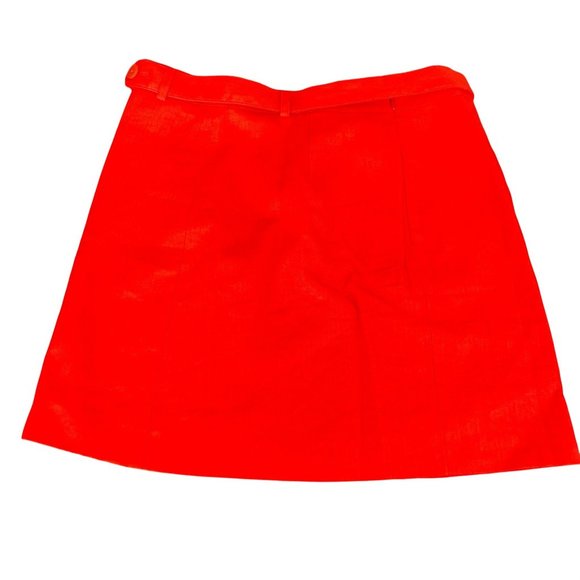 J. Crew Orange Belted Mini Skirt, Size 6 - Picture 4 of 6